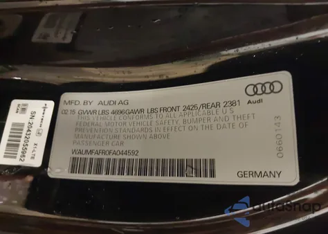 2015 Audi A5 2.0T Premium from USA, damaged, VIN WAUMFAFR0FA044592